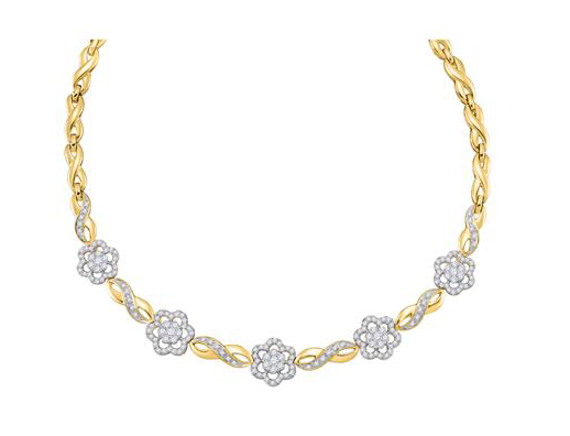 14K Infinity Flower Diamond Necklace