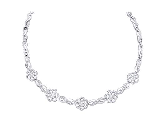 14K Infinity Flower Diamond Necklace