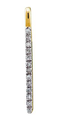 14k Round Diamond Bar Pendant