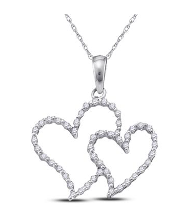 10K Double Hearts Pendant