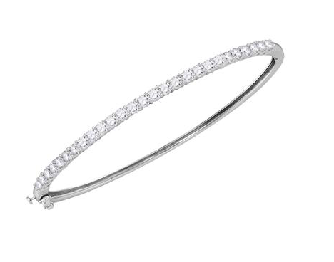 14K Single Row Bangle Bracelet