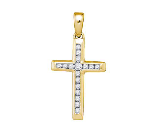 10K Small Diamond Cross