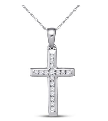 10K Small Diamond Cross