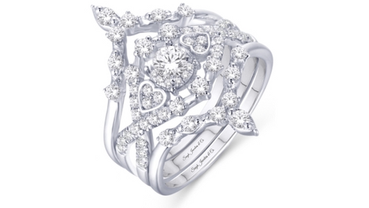 14K Round Diamond Twisted Shank Bridal Ring Set