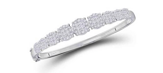 14K Princess-Cut Diamond Bangle