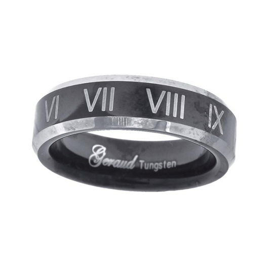 Tungsten Black & White Polished Roman Numbers