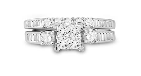 14K Princess Cut Bridal Ring Set