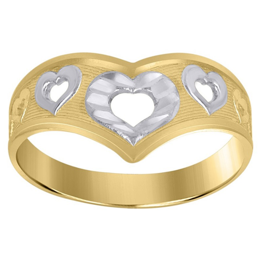 10K Two-Tone Heart Ring