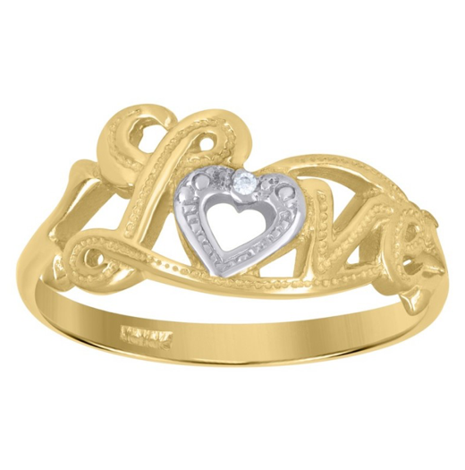10K Two-Tone Love Ring