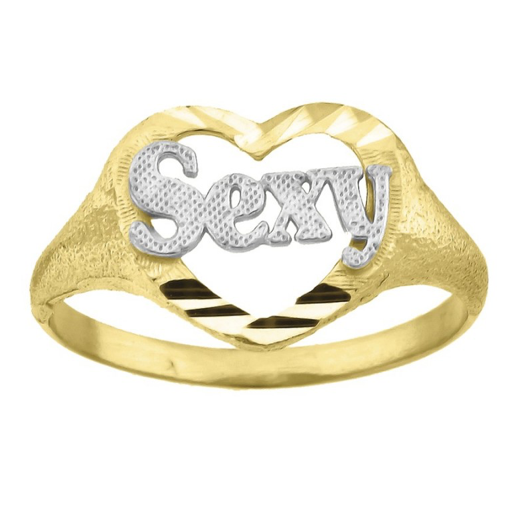 10K Two-Tone Sexy Heart Ring