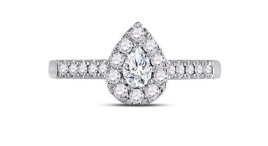 14K Pear Diamond Engagement Ring
