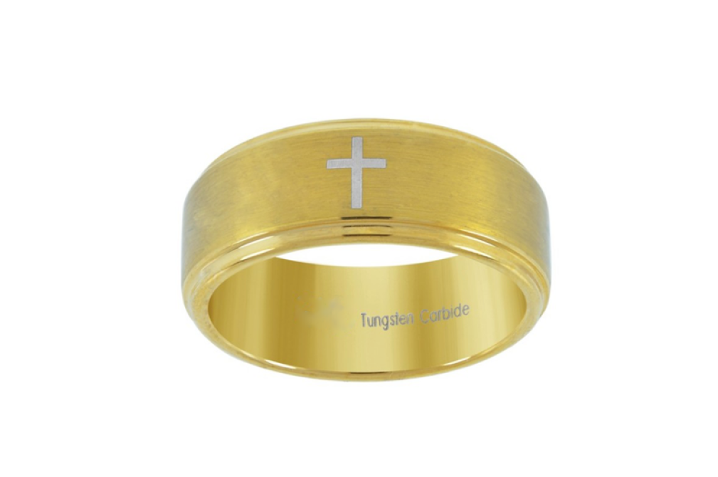 Gold-tone Brushed Cross Center