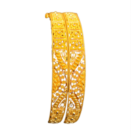 22K 2-Piece Diamond Cut Bangles