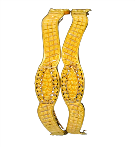 22K 2-Piece Wavy Bangle Set