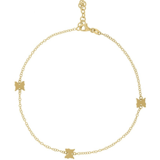 14kt Yellow Gold Butterfly Anklet