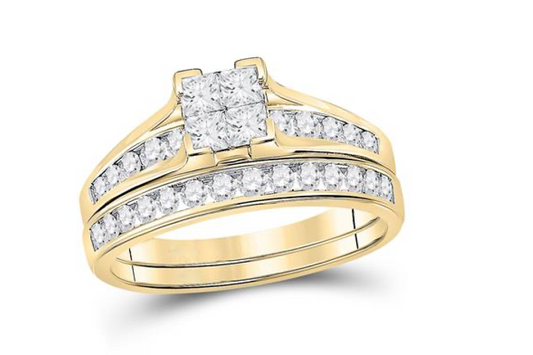 2-Piece Princess-Cut Bridal Ring Set