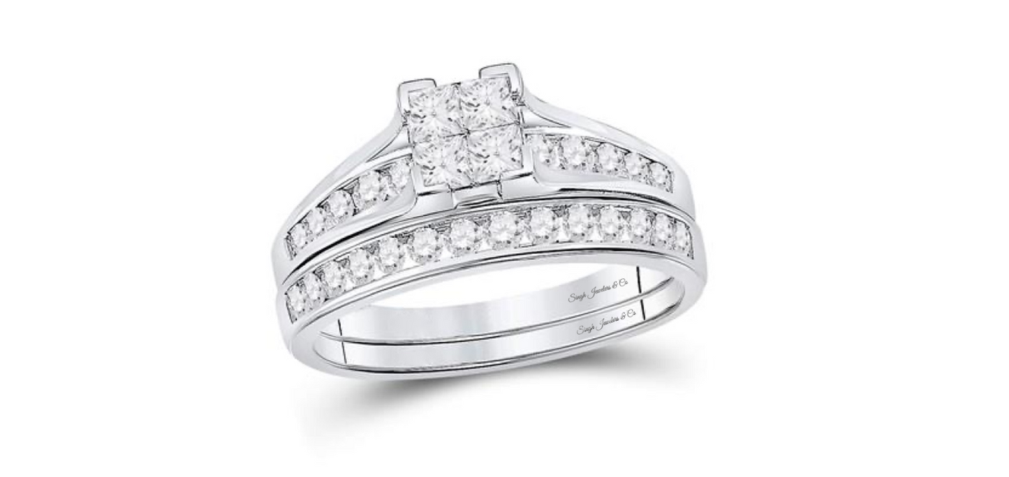 2-Piece Princess-Cut Bridal Ring Set