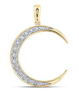 14K Crescent Moon Pendant