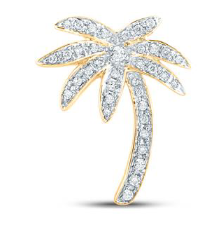 14K Palm Tree Beach Pendant