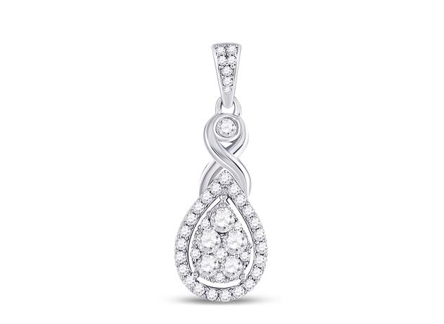 10K Infinity Pear Round Diamonds Pendant