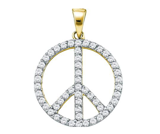 14K Peace Sign Pendant