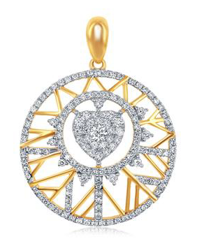 14K Modern Starburst Heart