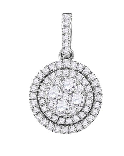 14K Double Frame Flower Pendant