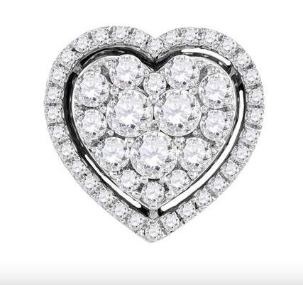 10K White Gold Heart Pendant