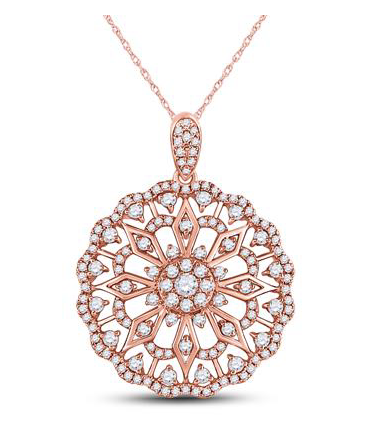 14K Mandala Circle 7/8 Cttw Diamond Pendant