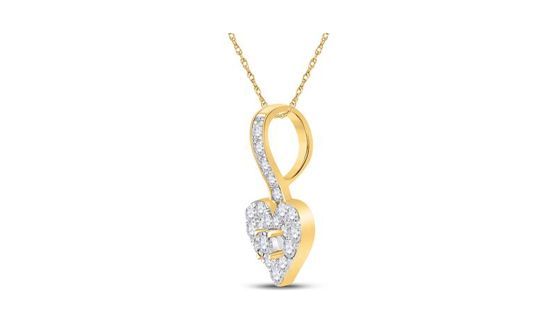 10K Diamond Heart Pendant