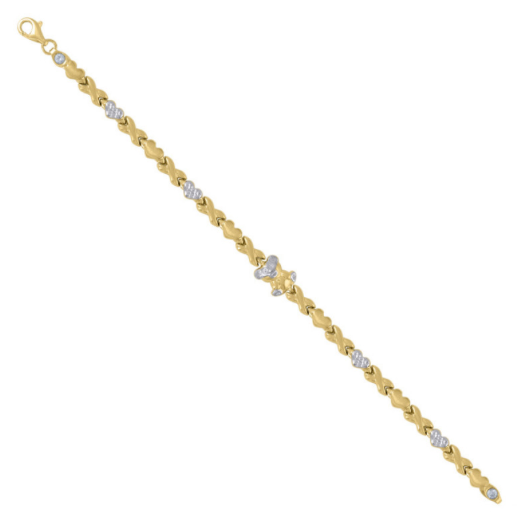 10K Two-tone Gold Teddy Bear Bracelet