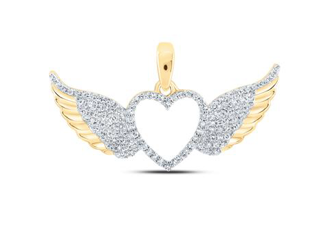 10K Heart with Wings Diamond Women’s Pendant