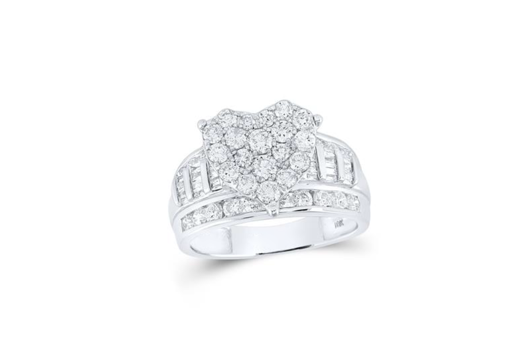 10K Heart Bridal Engagement Ring