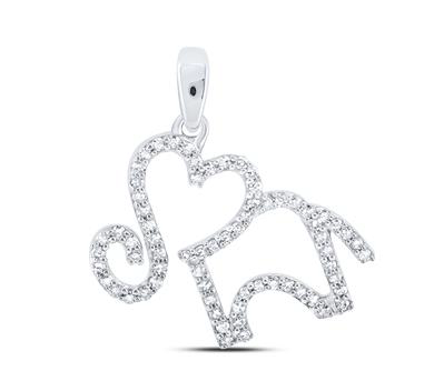10K Elephant 1/5 Cttw Diamond Heart Charm