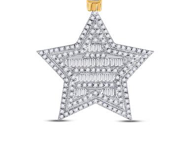 Baguette Diamond Star Charm Pendant