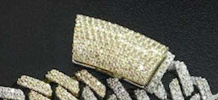 Mens Diamond Two-Tone Cuban Necklace
