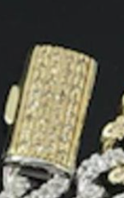 Mens Tri-Tone Cuban Diamond Necklace