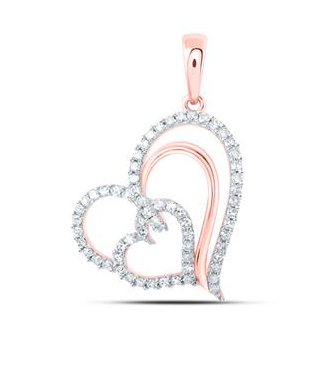 10K Double Heart Pendant