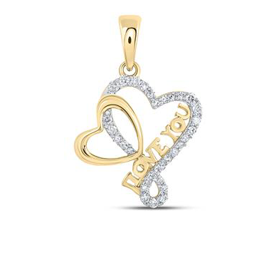 10K Love U Heart Pendant