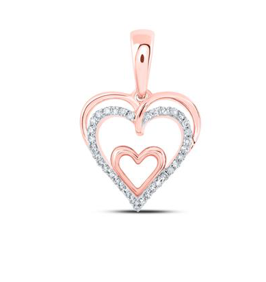 10K Triple Hearts Pendant