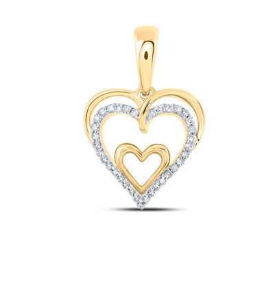 10K Triple Hearts Pendant