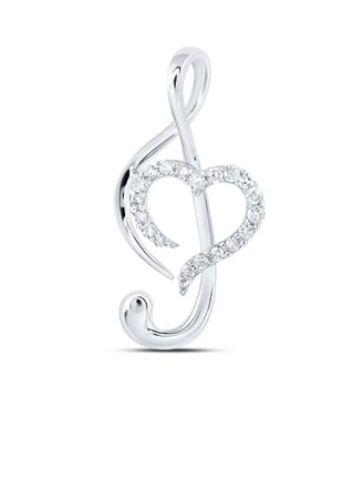 10K Treble Heart Pendant