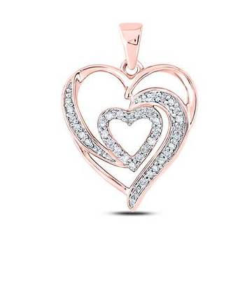 10K Diamond Heart Pendant