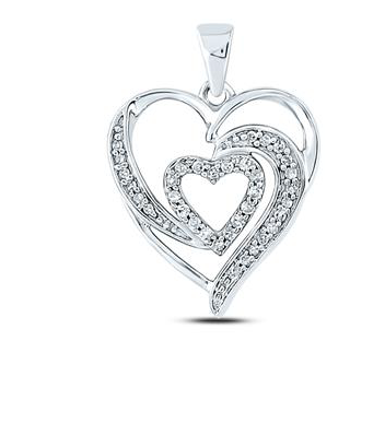10K Diamond Heart Pendant