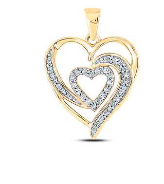 10K Diamond Heart Pendant