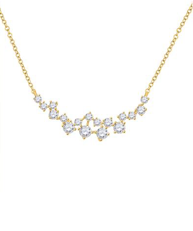 14K Scattered Diamond Necklace