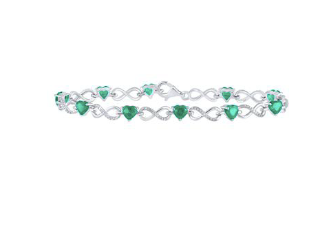 925 Emerald Infinity Bracelet