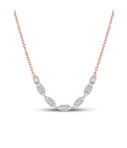 14K Baguette Diamond Necklace