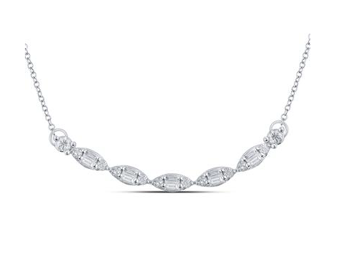 14K Baguette Diamond Necklace