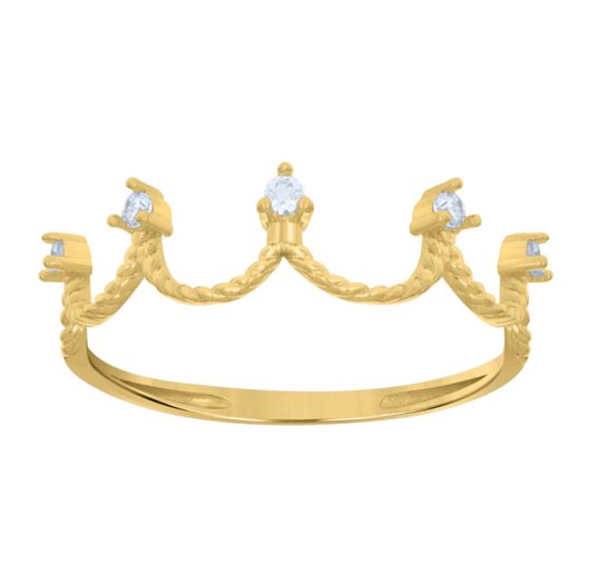 10K White Sapphire Tiara Ring